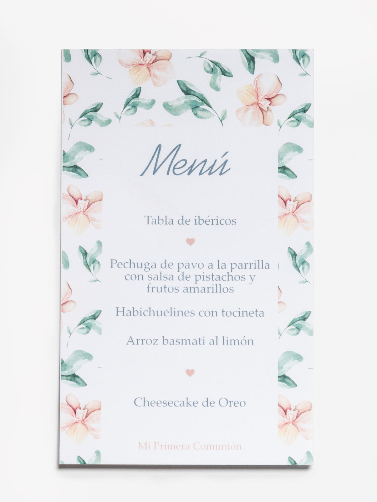 Menú Flores rosa/ 12 unds