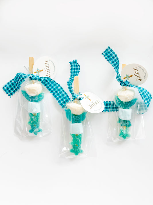 Brocheta dulce Vichy Turquesa / 10 Unds.