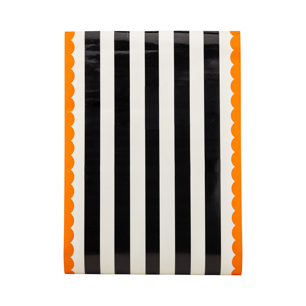 Camino de Mesa en papel con rayas naranjas y negras