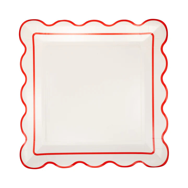 Plato Cuadrado Bordes Festoneados