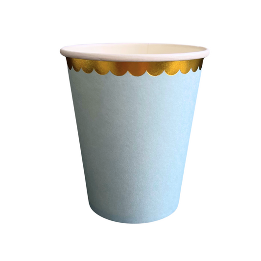 Vasos Festón Azul Pastel