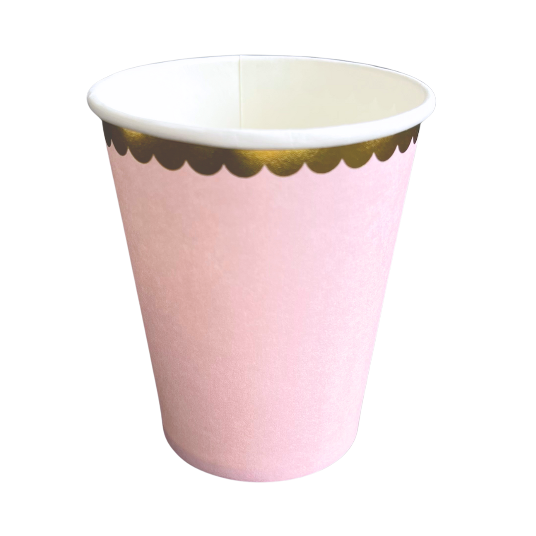 Vasos Festón Rosado Pastel