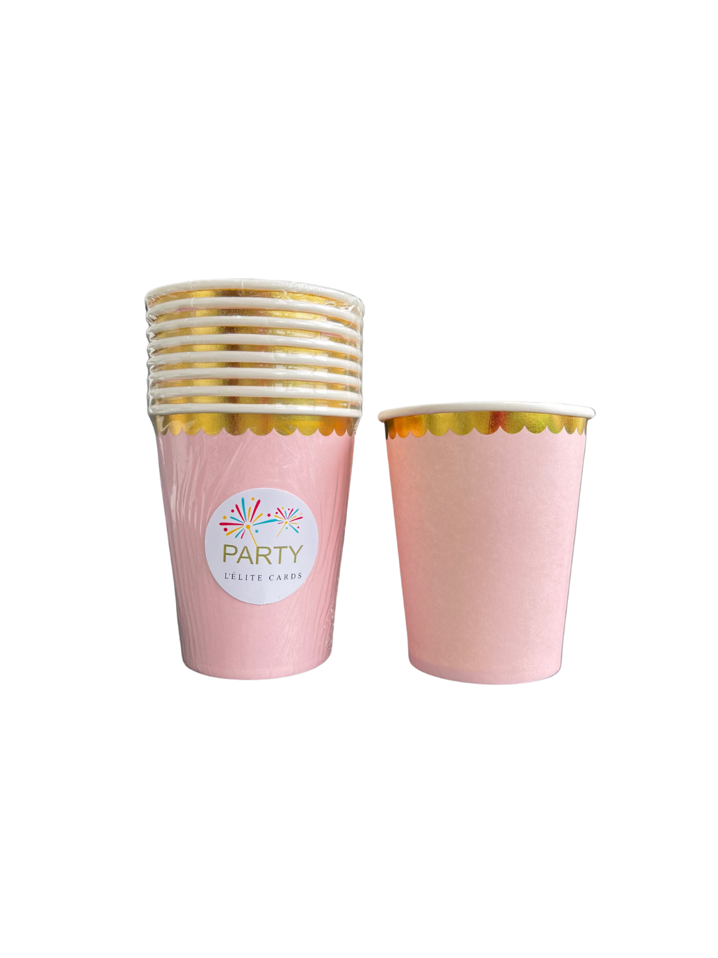 Vasos Festón Rosado Pastel
