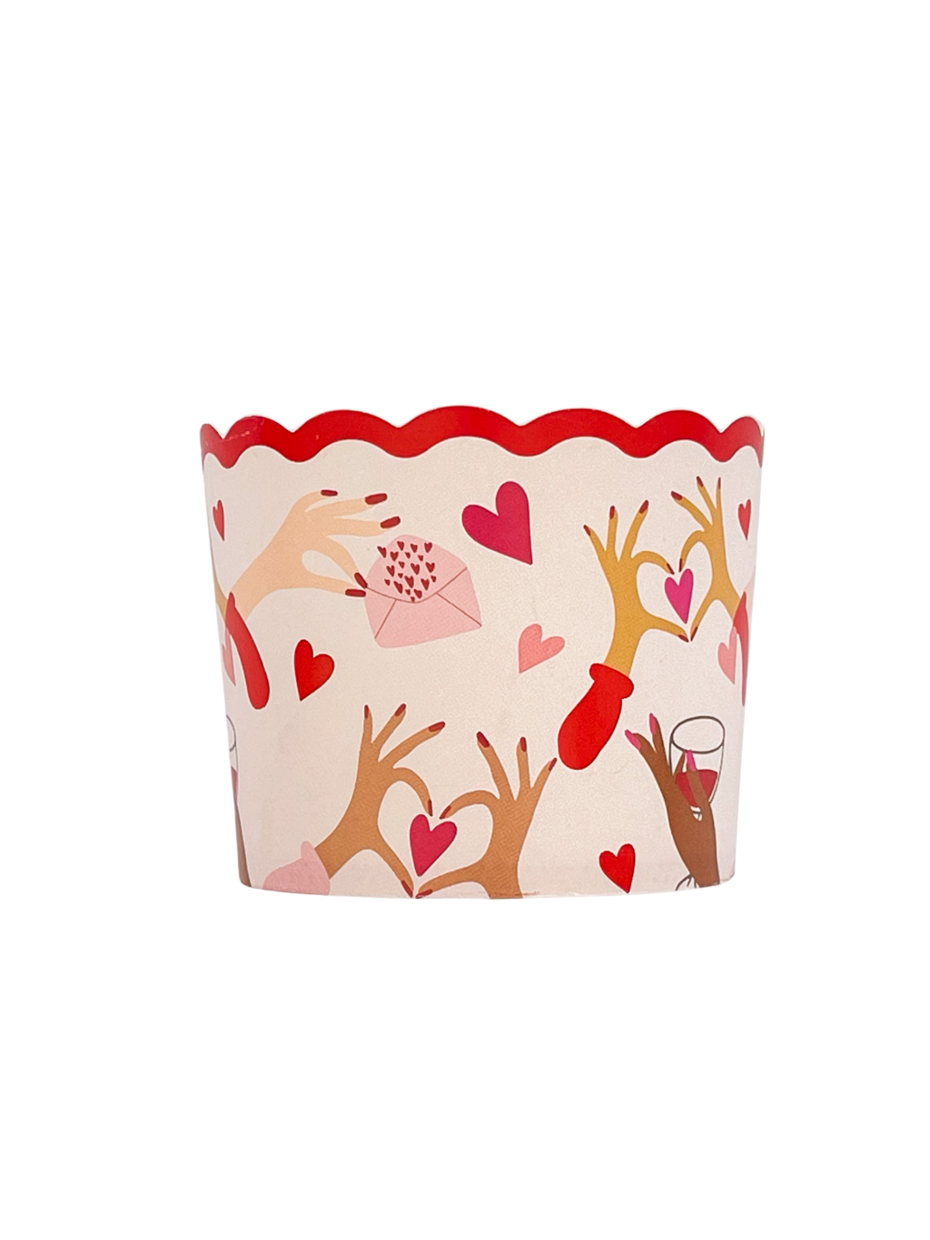 Vasos snacks love hands