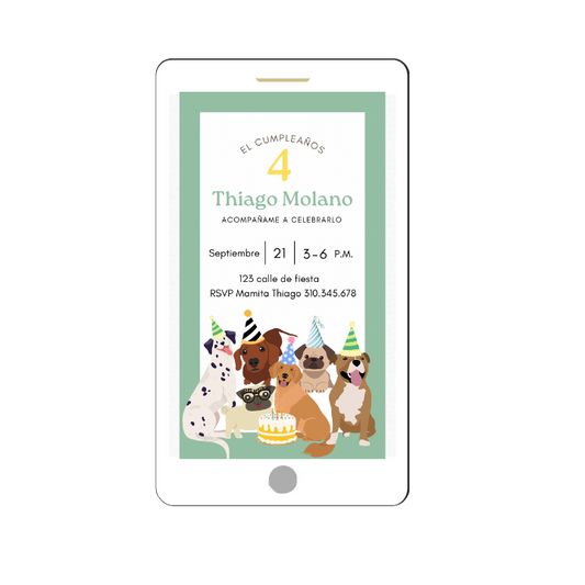 Invitación digital perritos