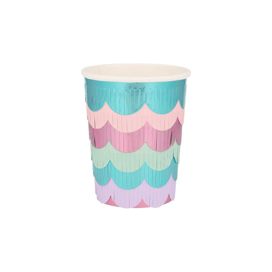 Vasos con flecos festoneados de Sirena