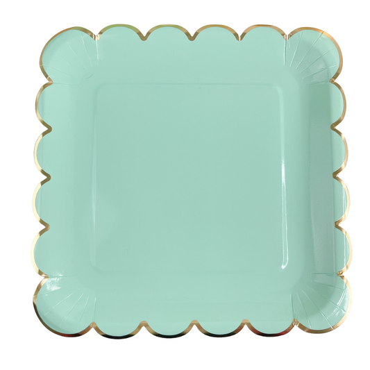Platos Festón verde menta